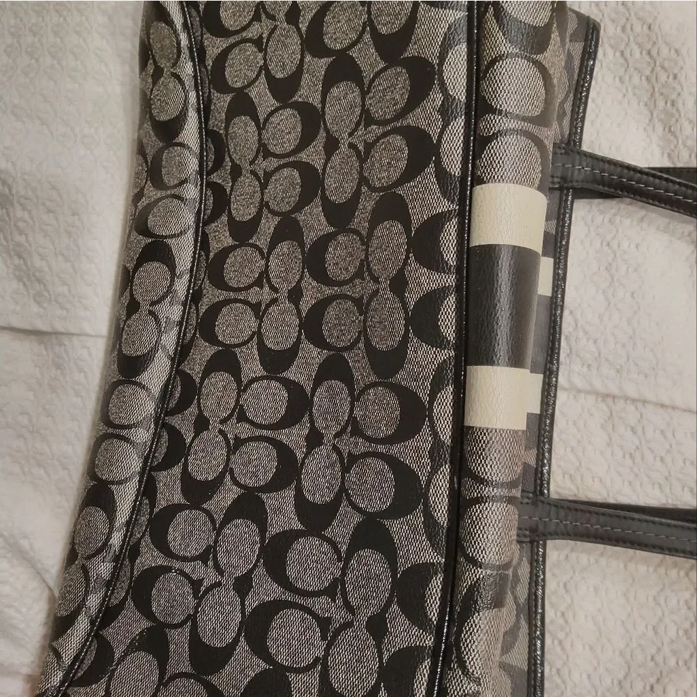 Coach Signature Stripe Carryall Tote